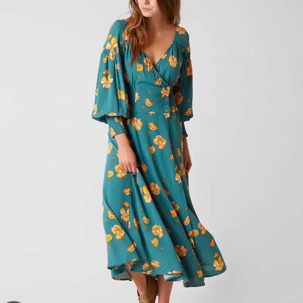 Free People So Sweetly Floral Midi Dress size S